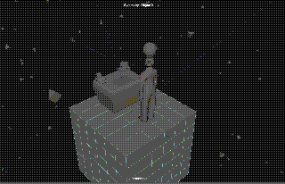An editor view of the main scene in Maya, with no textures.